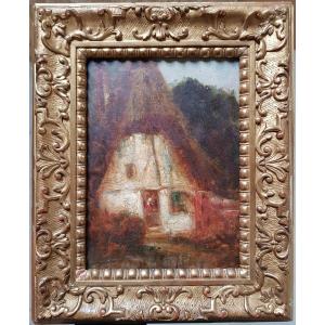 Felix Ziem - Oil 1850 - Barbizon - Cottage In Forest