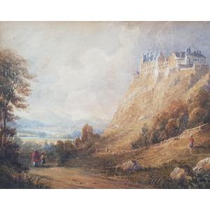 David COX - Aquarelle 1827 - Château de Stirling (Ecosse)