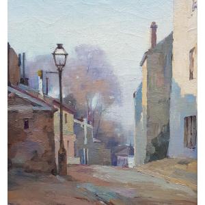 Stanislas Lepine - Oil On Canvas - Street In Montmartre - 1880
