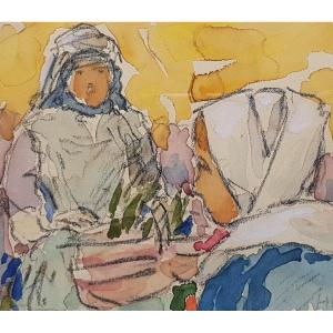 Henry Moret - Pont-aven - Watercolor - Breton Women