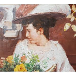 Zeytline - Oil On Canvas - Women Belle époque, Paris