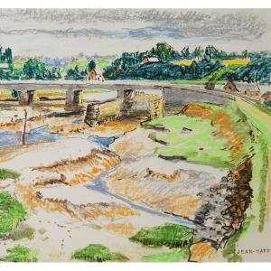Yvonne JEAN-HAFFEN - Grand dessin - La Rance - DINAN