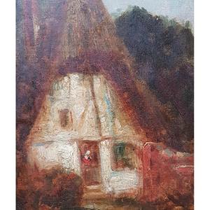 Felix Ziem - Oil 1850 - Cottage In Forest - Barbizon