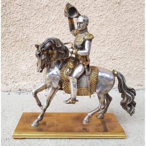 NAPOLÉON à cheval - Bronze doré / argenté XIXè