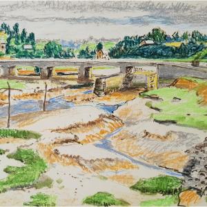 Yvonne JEAN HAFFEN - Grand dessin - La Rance - DINAN