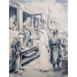 Ferdinand GUELDRY - Dessin militaria - 1916