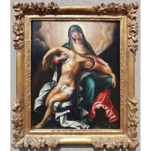 Virgin / Pieta - Oil On Panel - Flemish School 1600