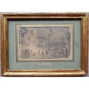 Daubigny - Esmeralda And Notre-dame Paris - Drawing 1840