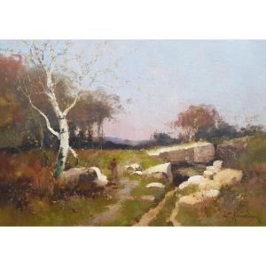 Eugene Galien Laloue - Large Oil On Canvas - Landscape