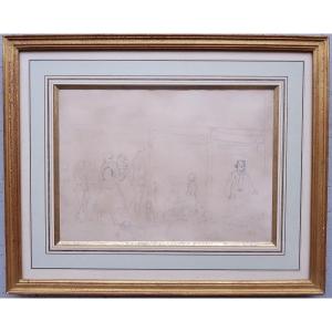 Camille Pissarro - St Martin Fair In Pontoise - Pencil Drawing