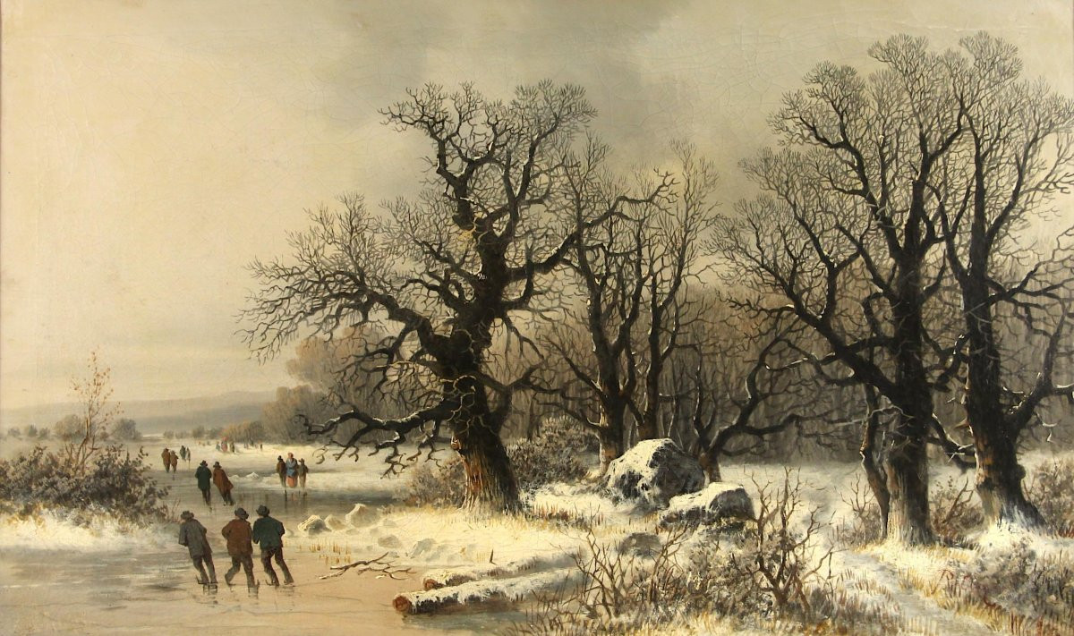 École hollandaise - Paysage hivernal-photo-2