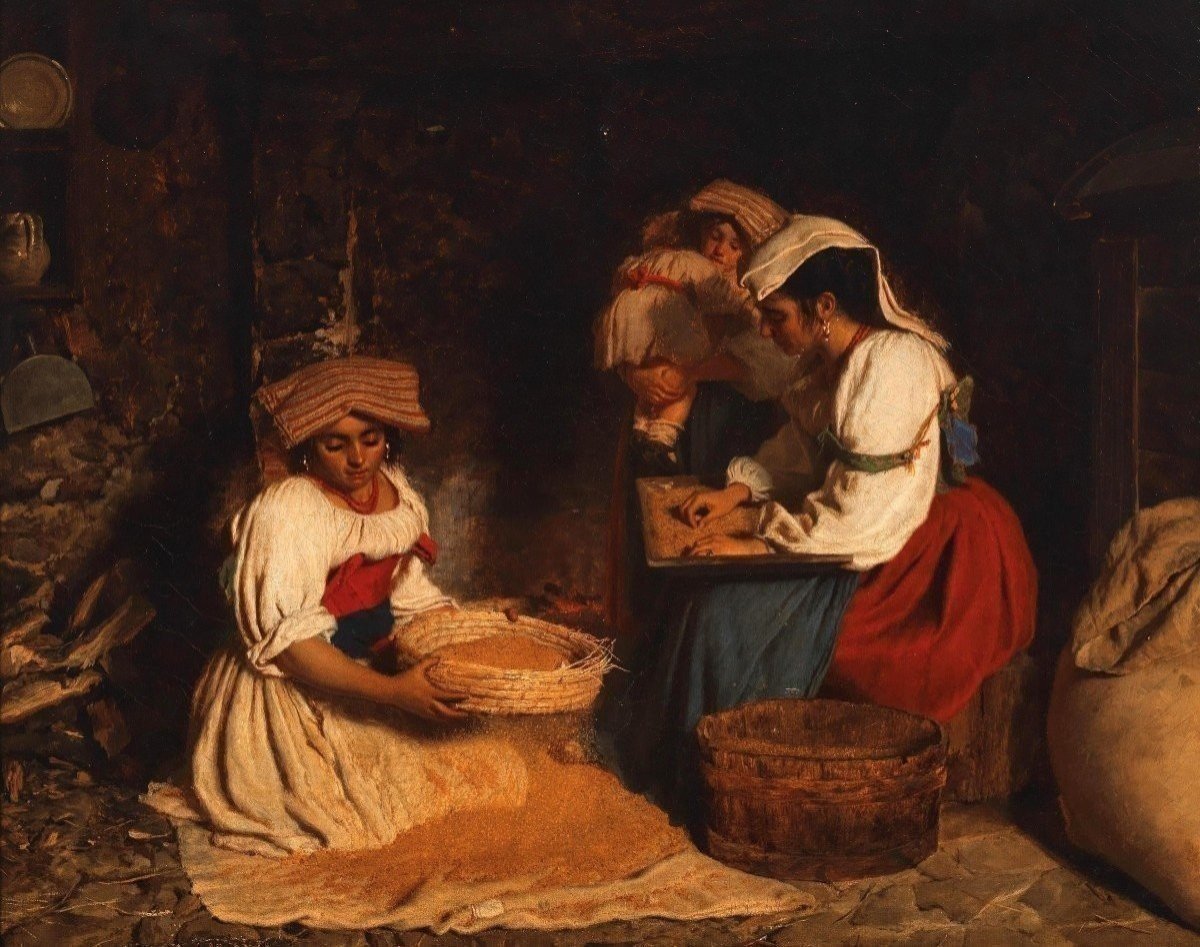 A Peasant Family Harvesting Wheat-photo-2