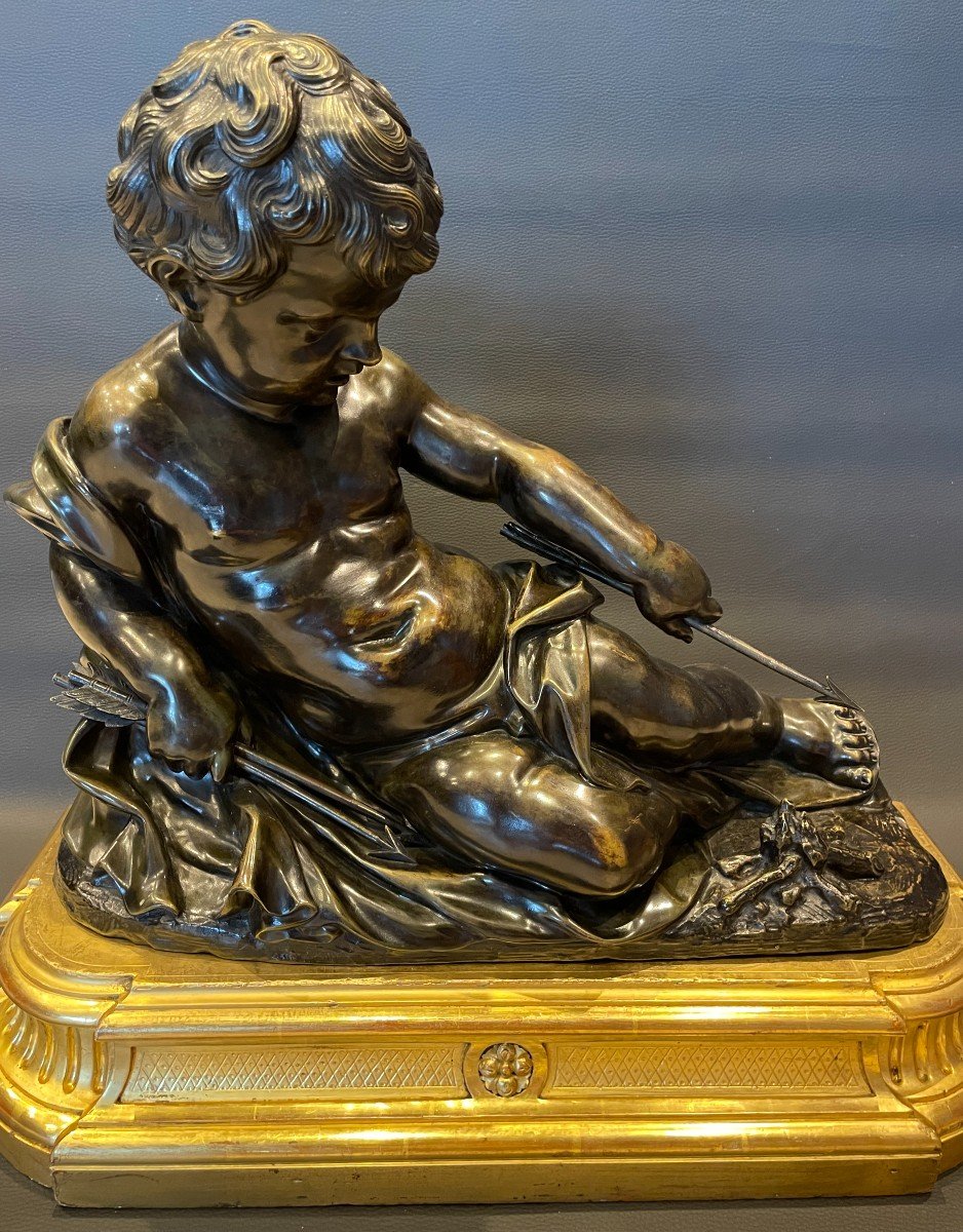 Ecole Flamande Ou Française Du XVIIème Siècle " Cupidon Faisant Rougir Le Fer De Sa Flèche"-photo-3