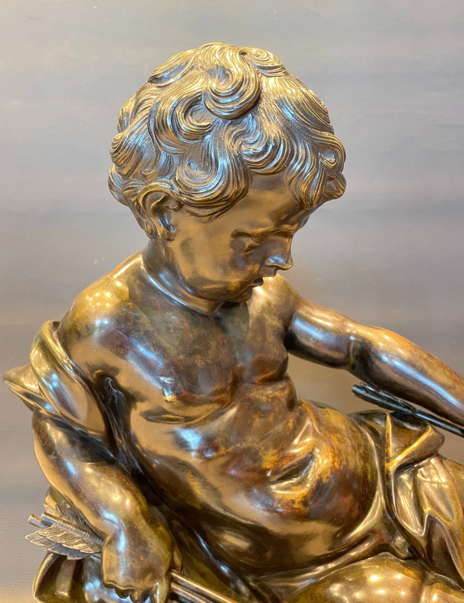 Ecole Flamande Ou Française Du XVIIème Siècle " Cupidon Faisant Rougir Le Fer De Sa Flèche"-photo-4