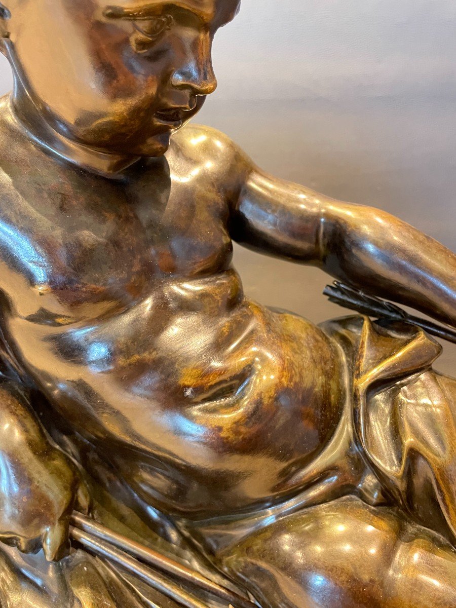 Ecole Flamande Ou Française Du XVIIème Siècle " Cupidon Faisant Rougir Le Fer De Sa Flèche"-photo-1