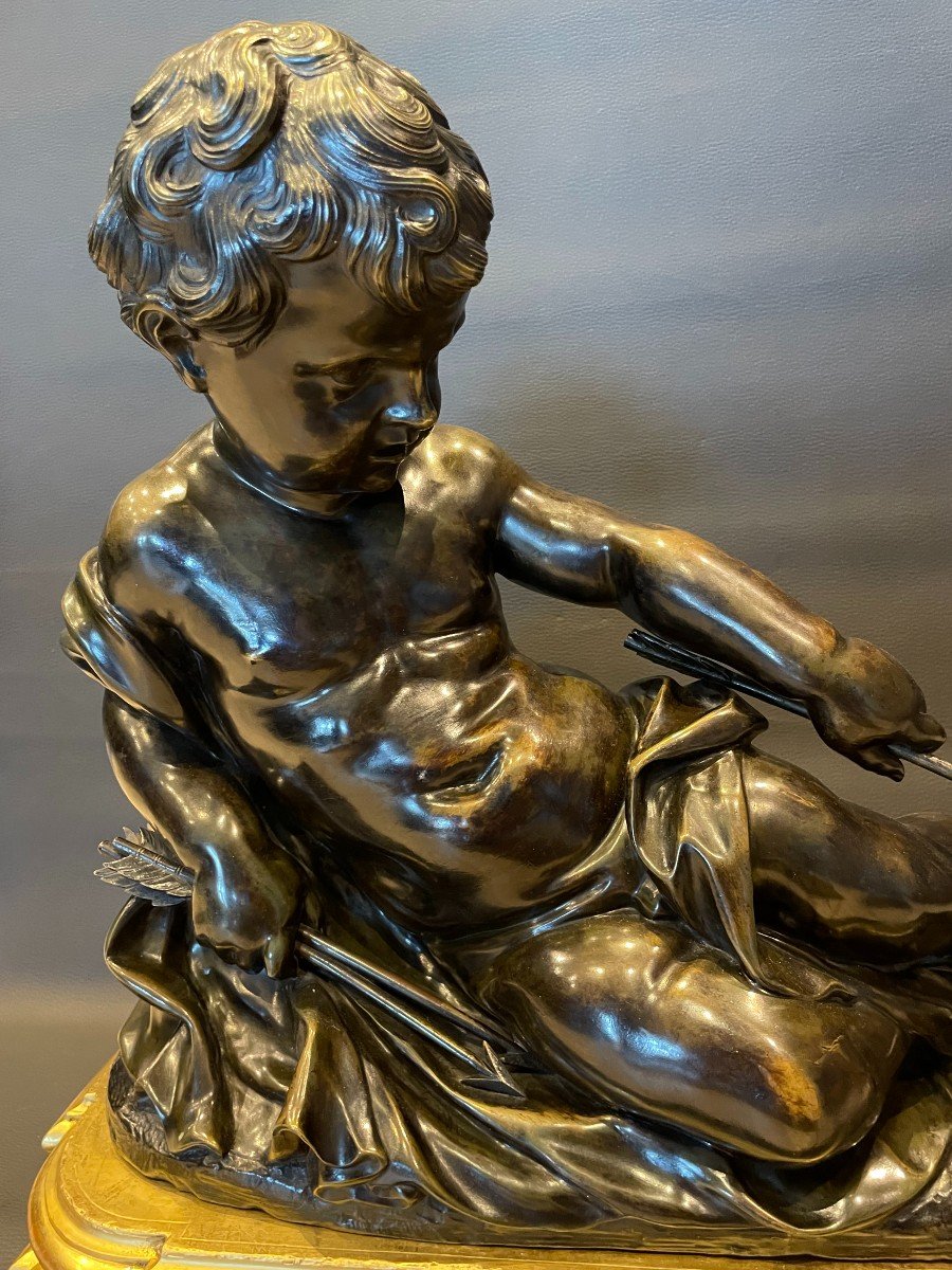 Ecole Flamande Ou Française Du XVIIème Siècle " Cupidon Faisant Rougir Le Fer De Sa Flèche"-photo-3