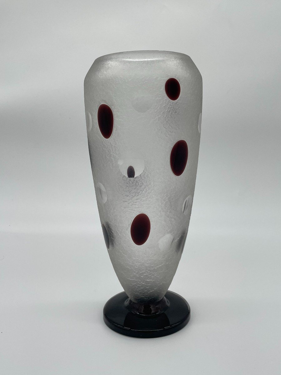 Charles Schneider (1881-1953) Large Vase With Truncated Ovoid Body On Flat And Round Heel-photo-1