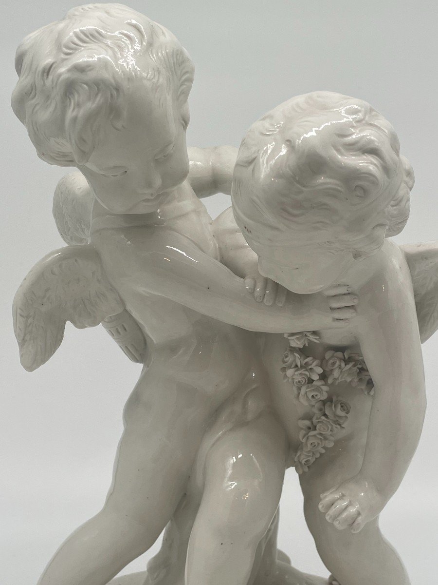 Etienne Maurice Falconet, Naples, Capodimonte. Important Groupe En Porcelaine Vernissée Blanche-photo-2