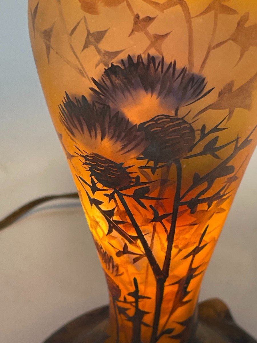  Jean-simon Peynaud Lampe Art Nouveau En Verre Camée "champignon" Vers 1915-photo-2