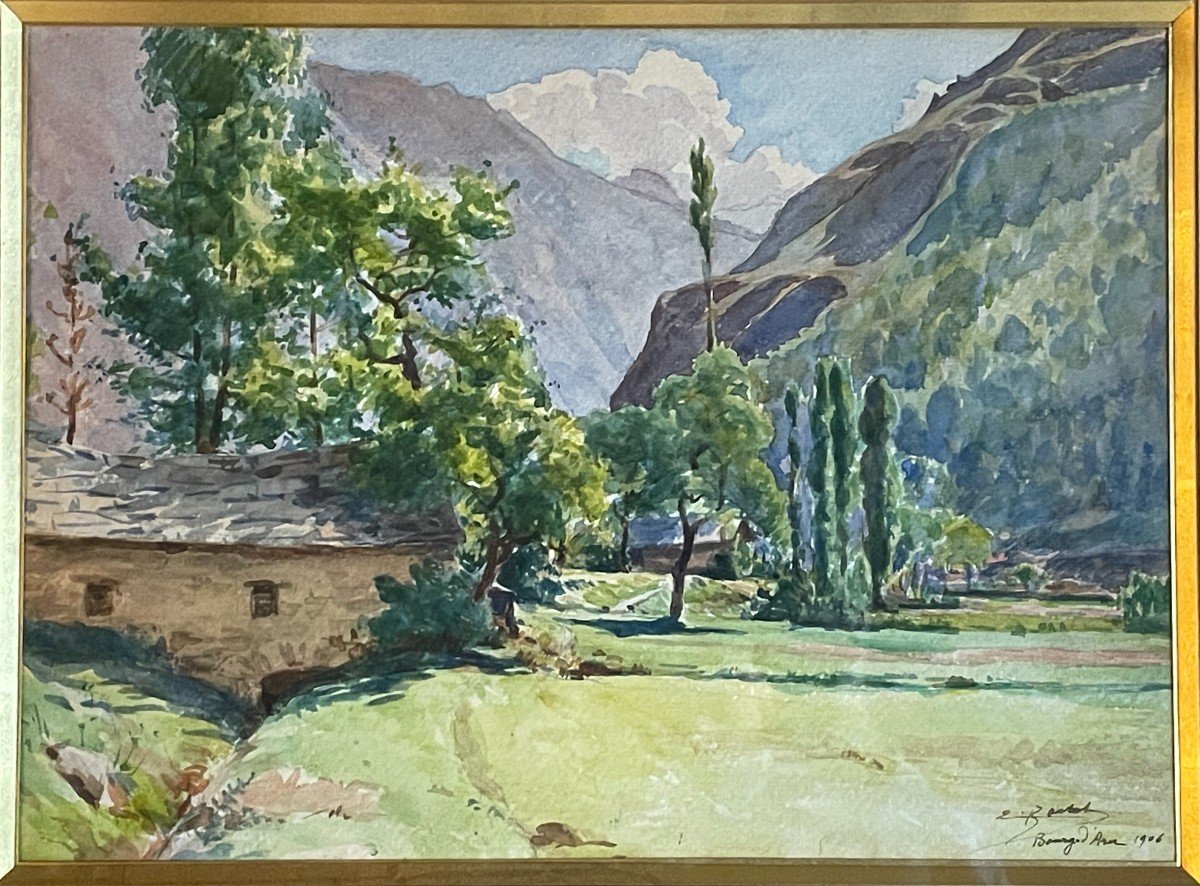 Tancrède Bastet (domène 1858, Grenoble 1942). View Of The Village Of Arud Oisans Venosc 1906