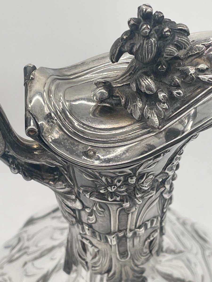  Ewer In Baccarat Cut Crystal And Silver Minerva 1st Title, By Edmond Tétard -photo-3
