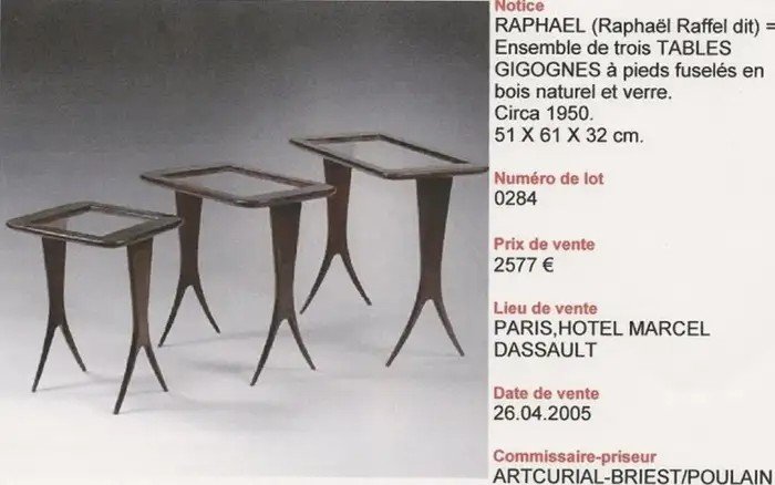 Suite De Tables Gigognes De Raphaël Raffel – Merisier – Ca 1955-photo-2
