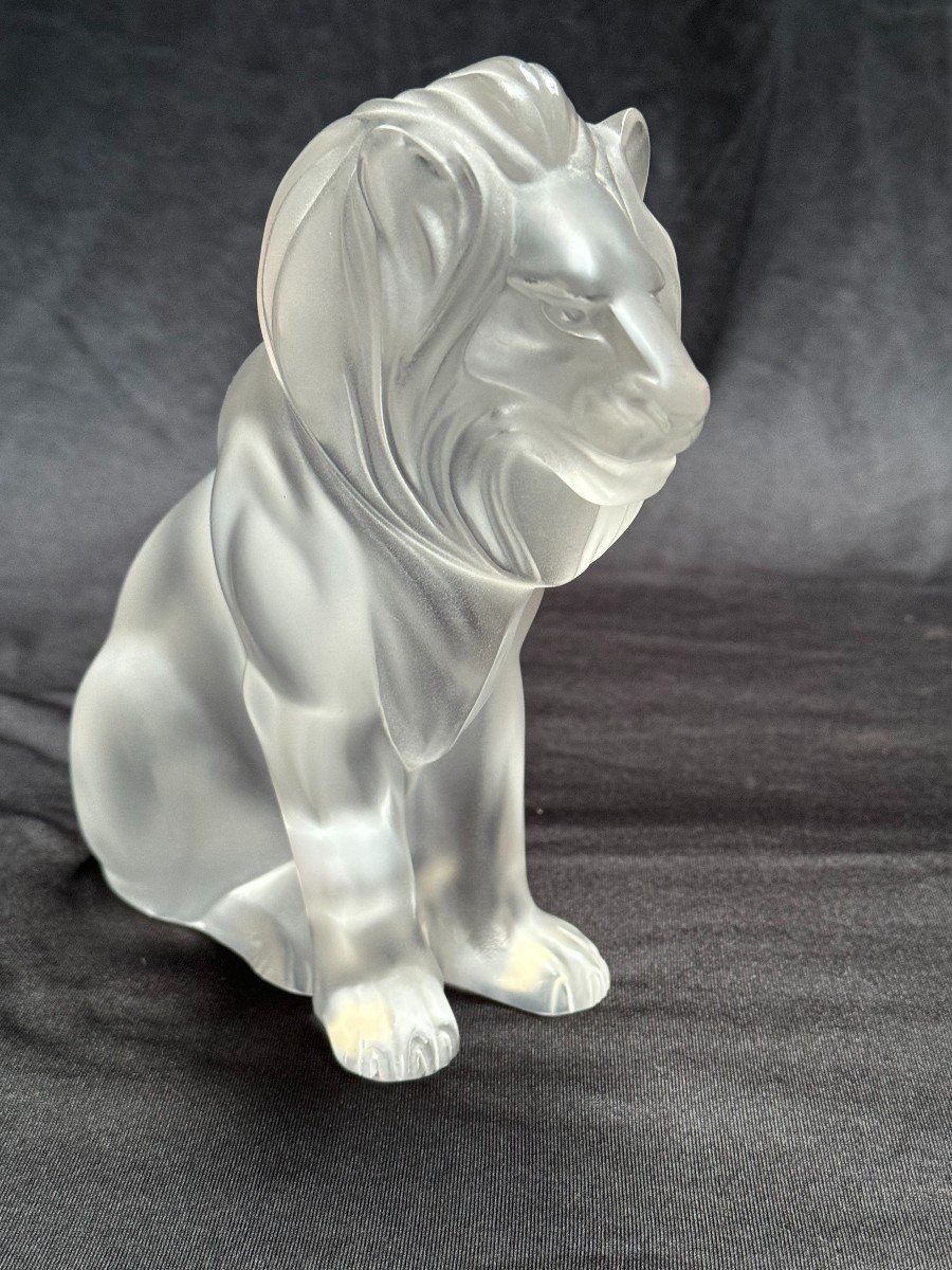 Crystal Lion By Lalique France-photo-2
