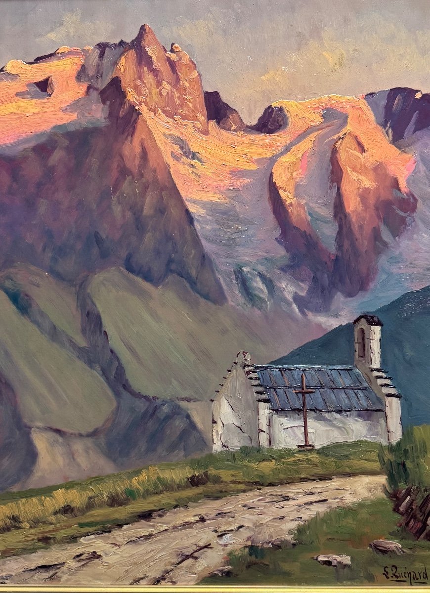 Painting By Lucien Quenard (1902-1995) Massif De La Meige-photo-2