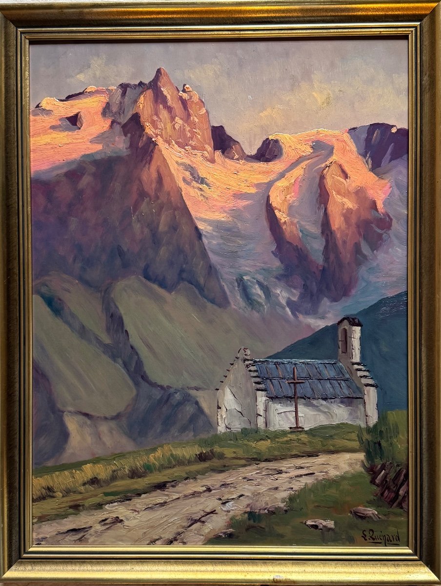 Painting By Lucien Quenard (1902-1995) Massif De La Meige