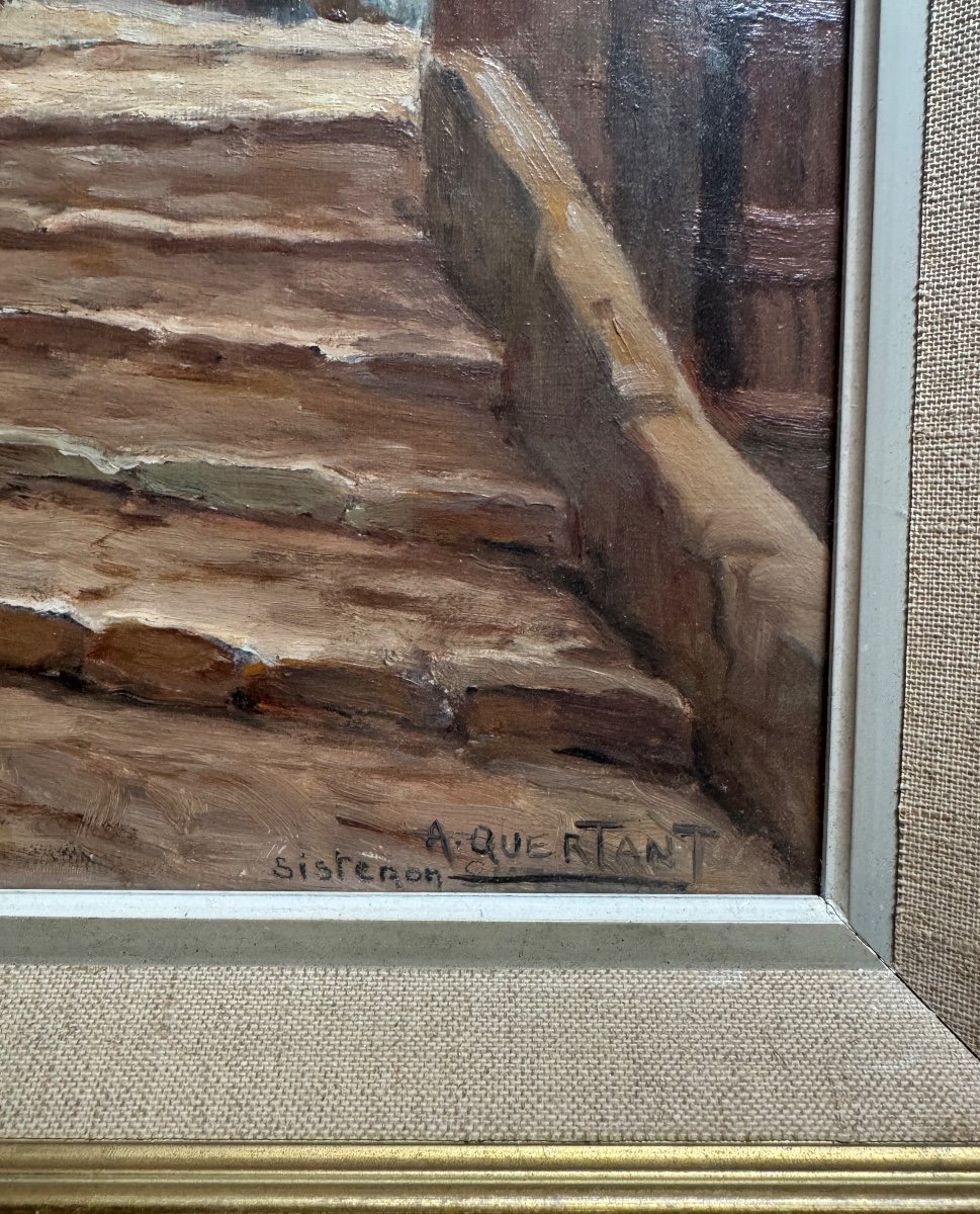 Tableau D’alfred Quertant XIX-xxème Siècle Sisteron -photo-3
