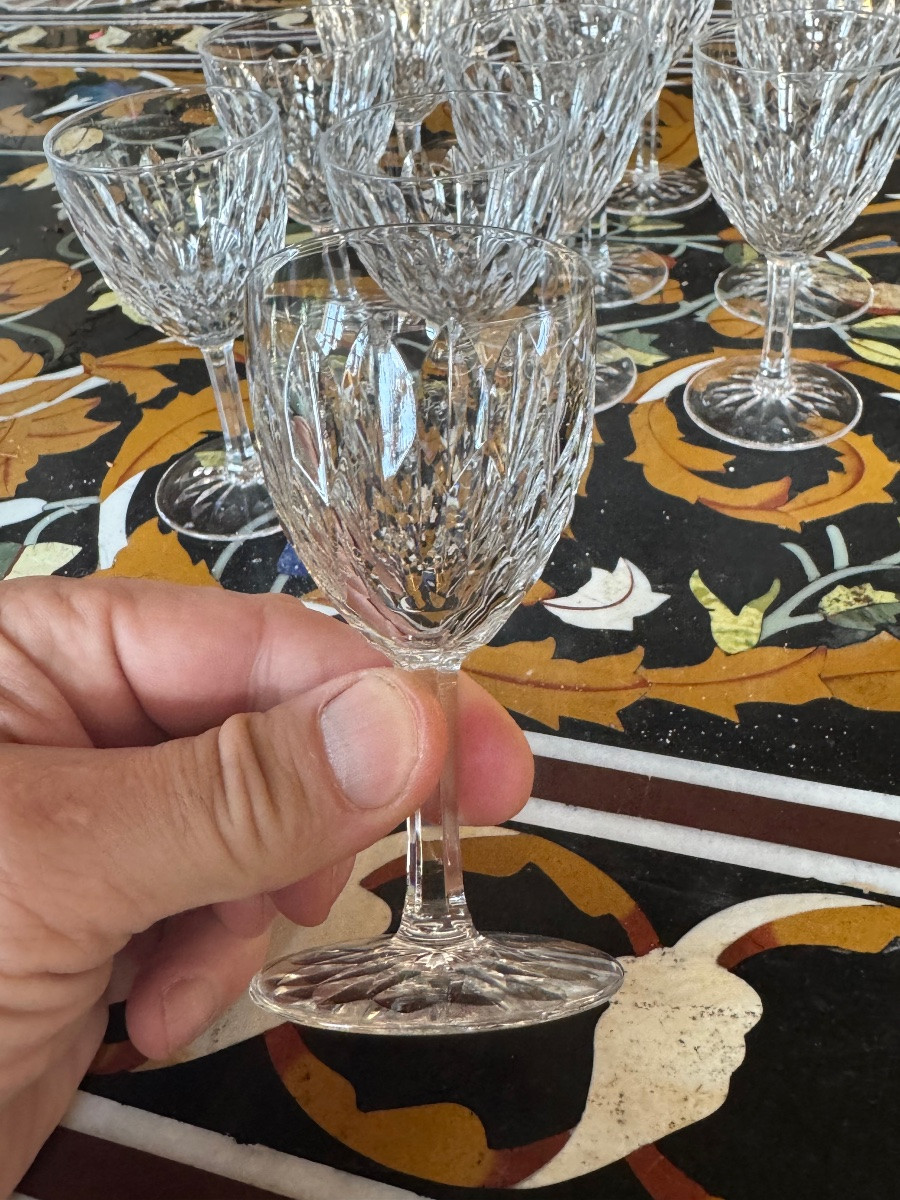 12 Verres à Porto En Cristal De Baccarat Du XIXème Siècle -photo-3