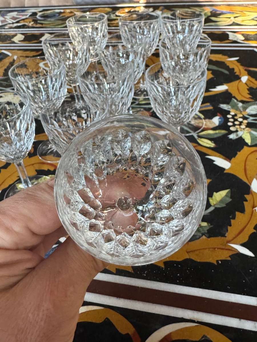 12 Verres à Porto En Cristal De Baccarat Du XIXème Siècle -photo-3