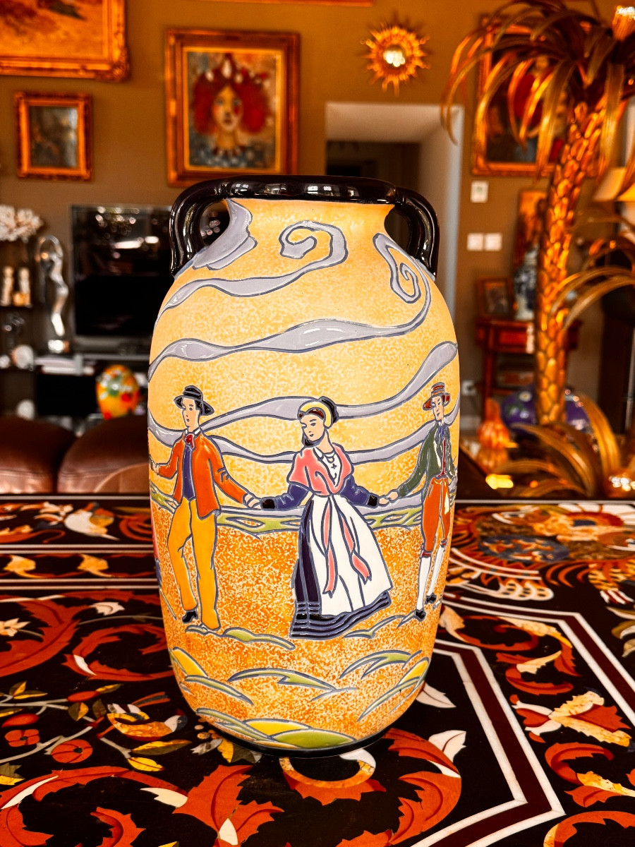 Impérial Amphora grand vase en faïence d’époque Art Deco 