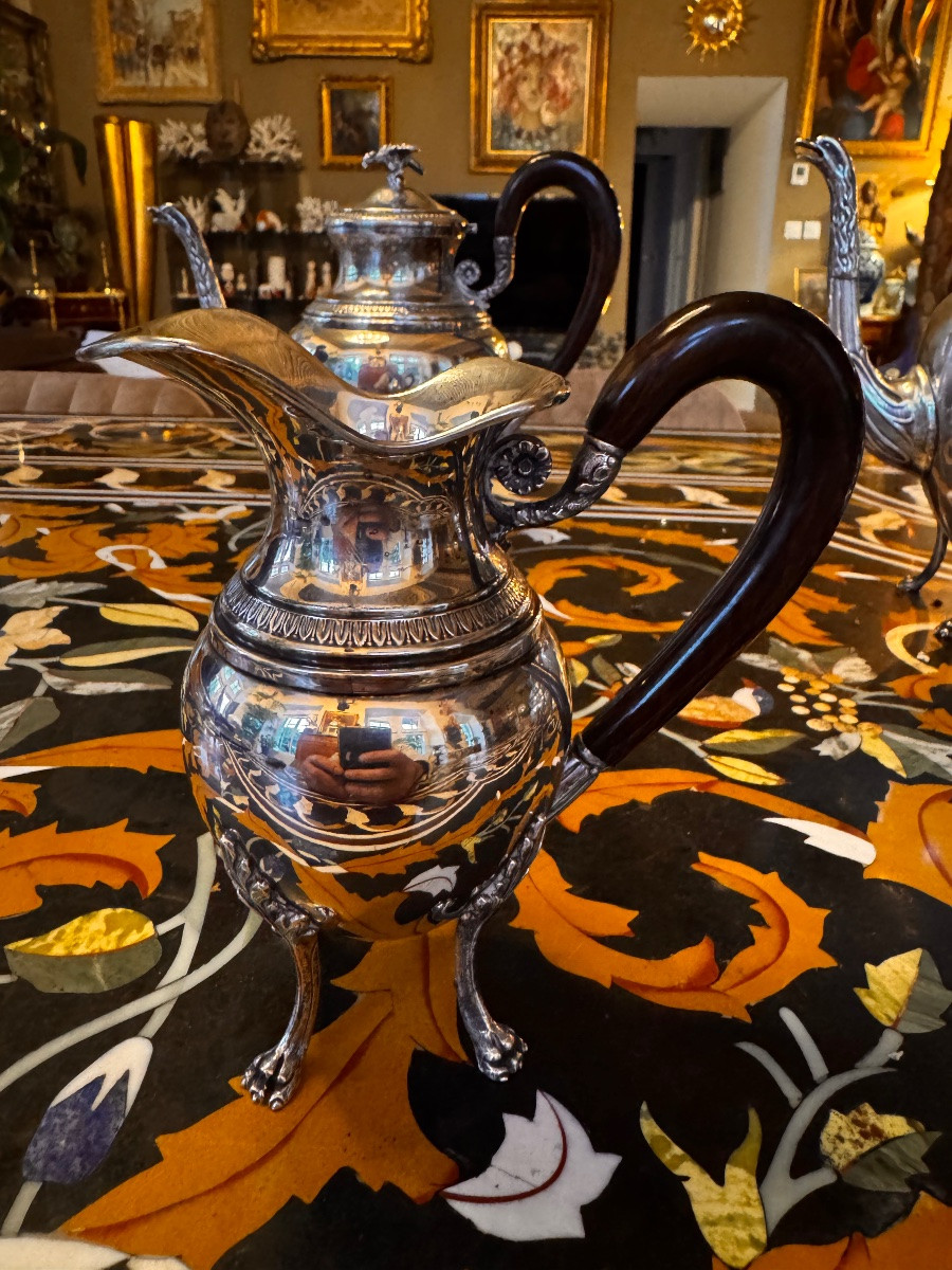 Service à thé et à café en argent – Style Empire, 19e siècle  -photo-2
