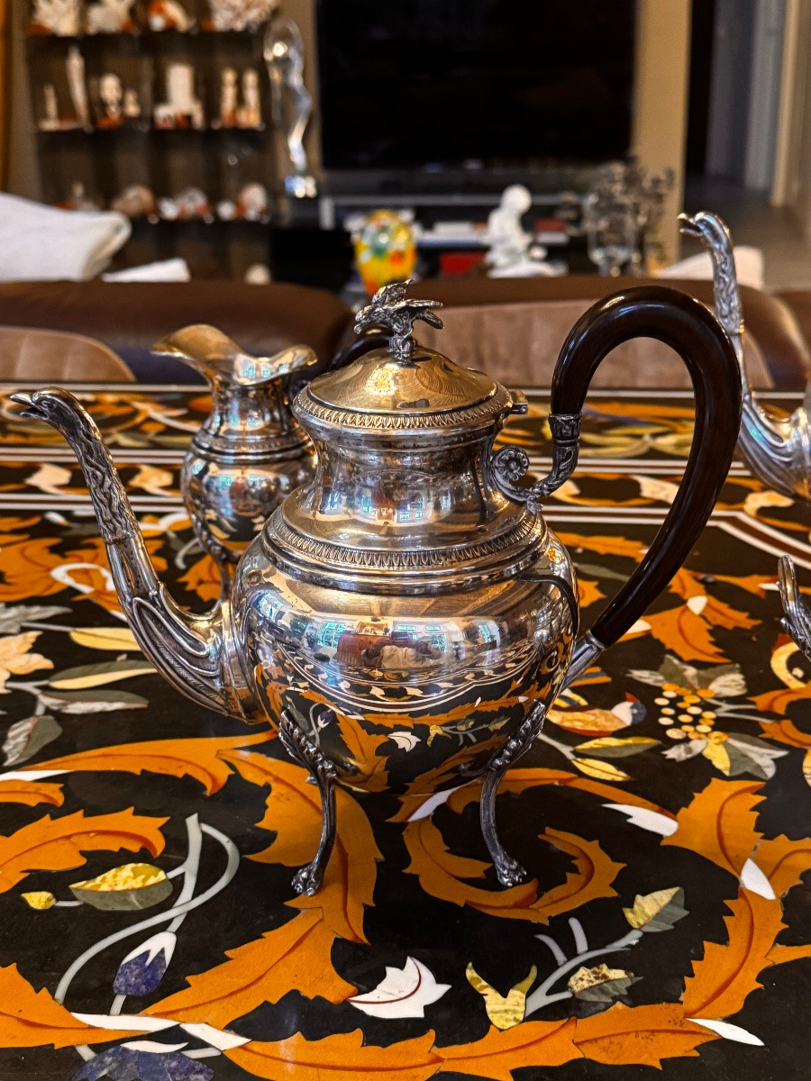 Service à thé et à café en argent – Style Empire, 19e siècle  -photo-4