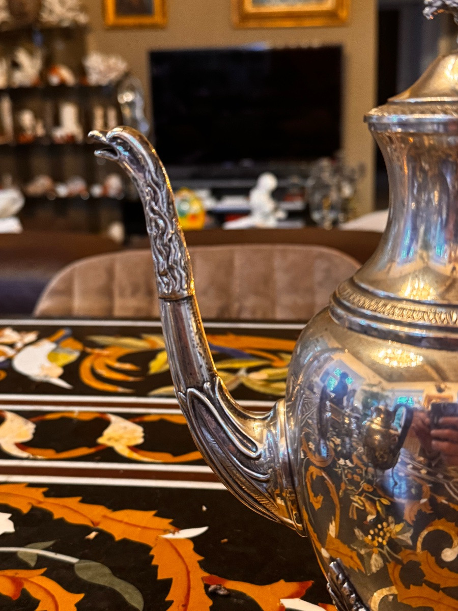 Service à thé et à café en argent – Style Empire, 19e siècle  -photo-1