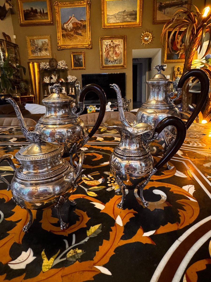 Service à thé et à café en argent – Style Empire, 19e siècle  -photo-4