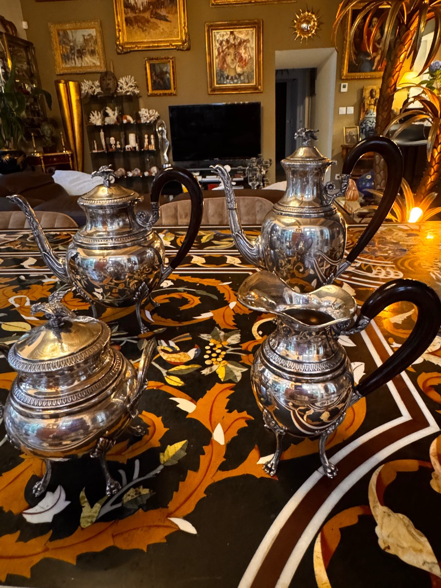 Service à thé et à café en argent – Style Empire, 19e siècle  -photo-5
