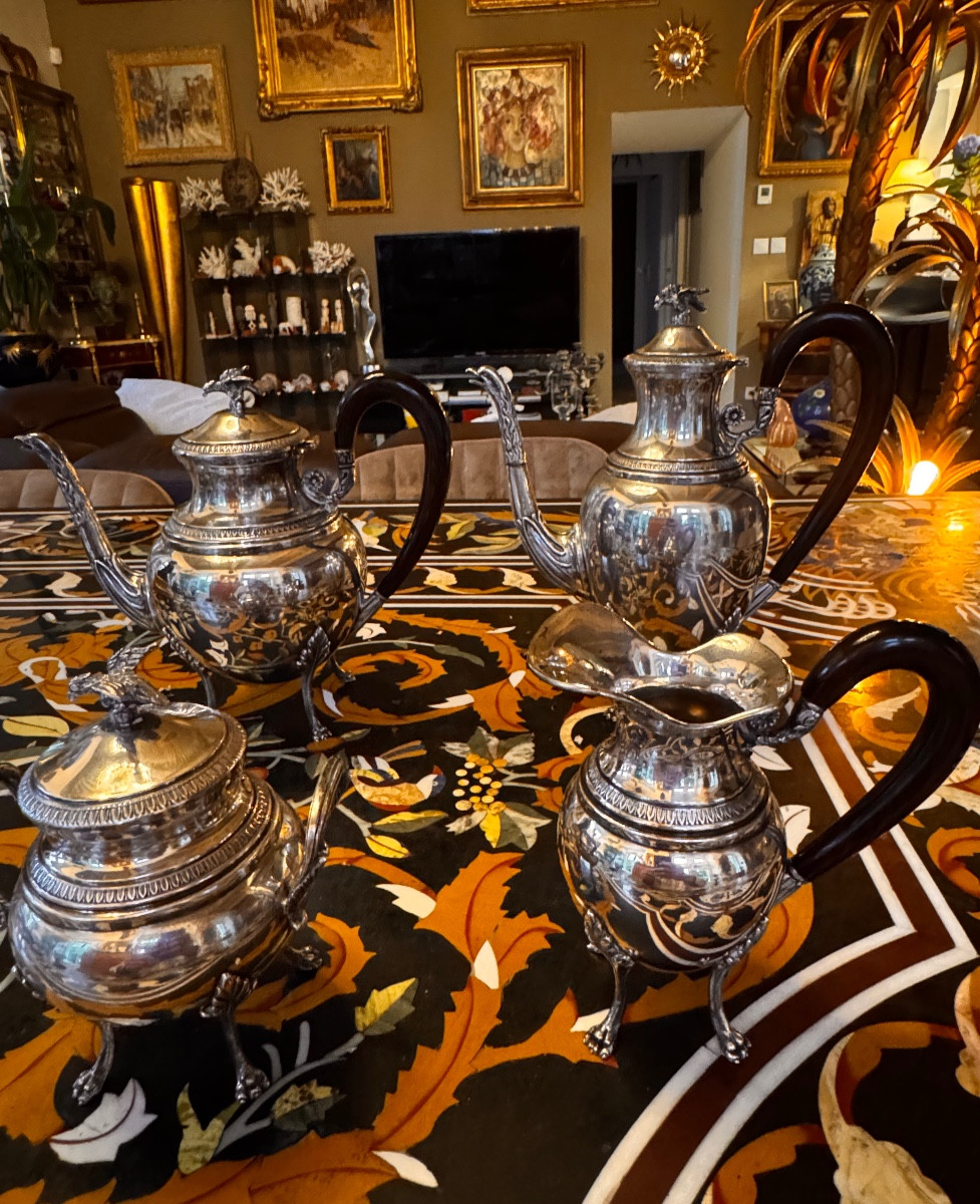 Service à thé et à café en argent – Style Empire, 19e siècle  