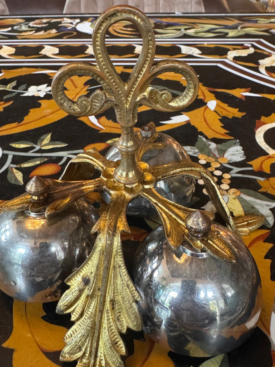 Ceremonial Bell With Three Gilt Bronze Bells – 19th Century  -photo-3
