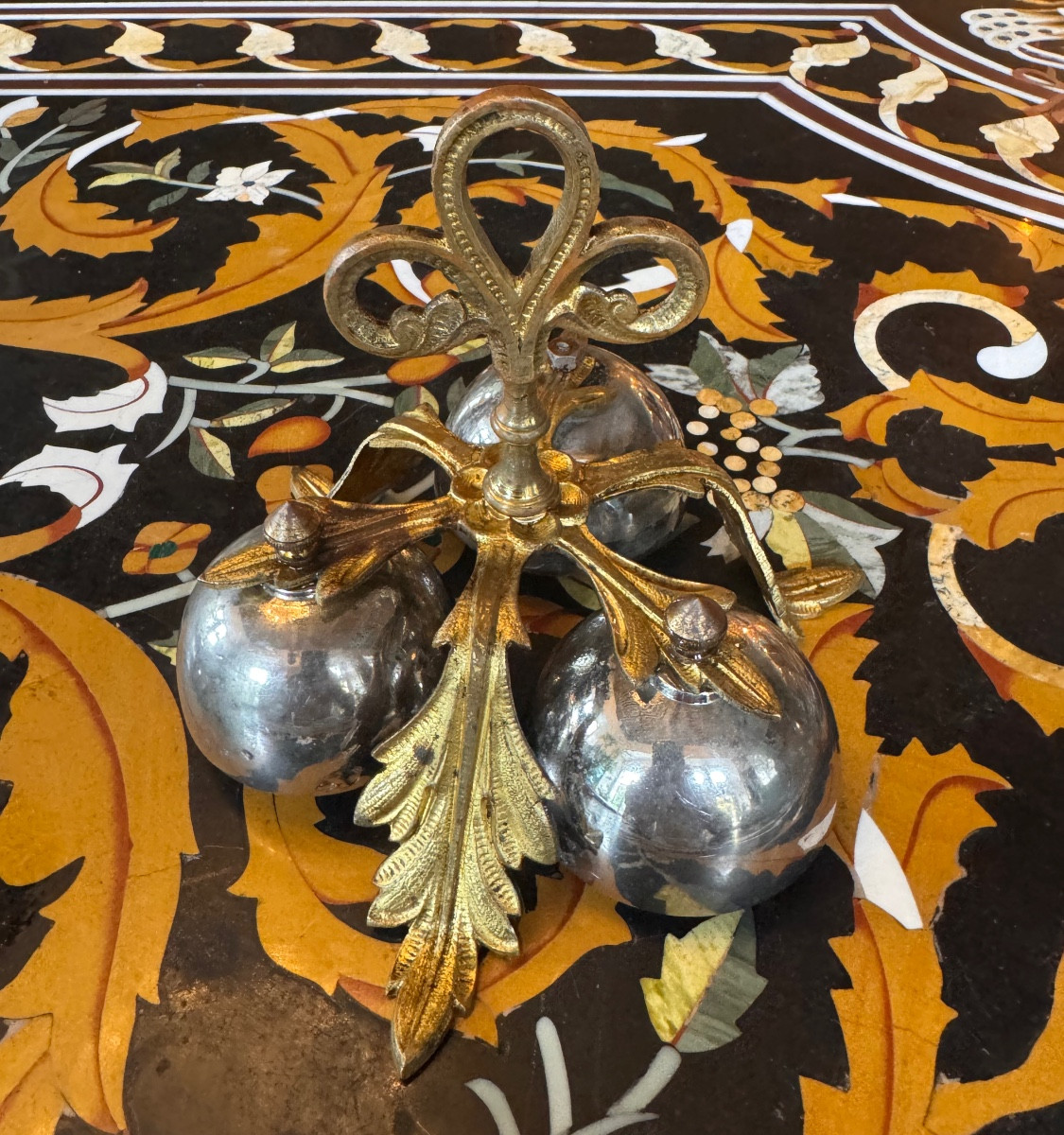 Ceremonial Bell With Three Gilt Bronze Bells – 19th Century  