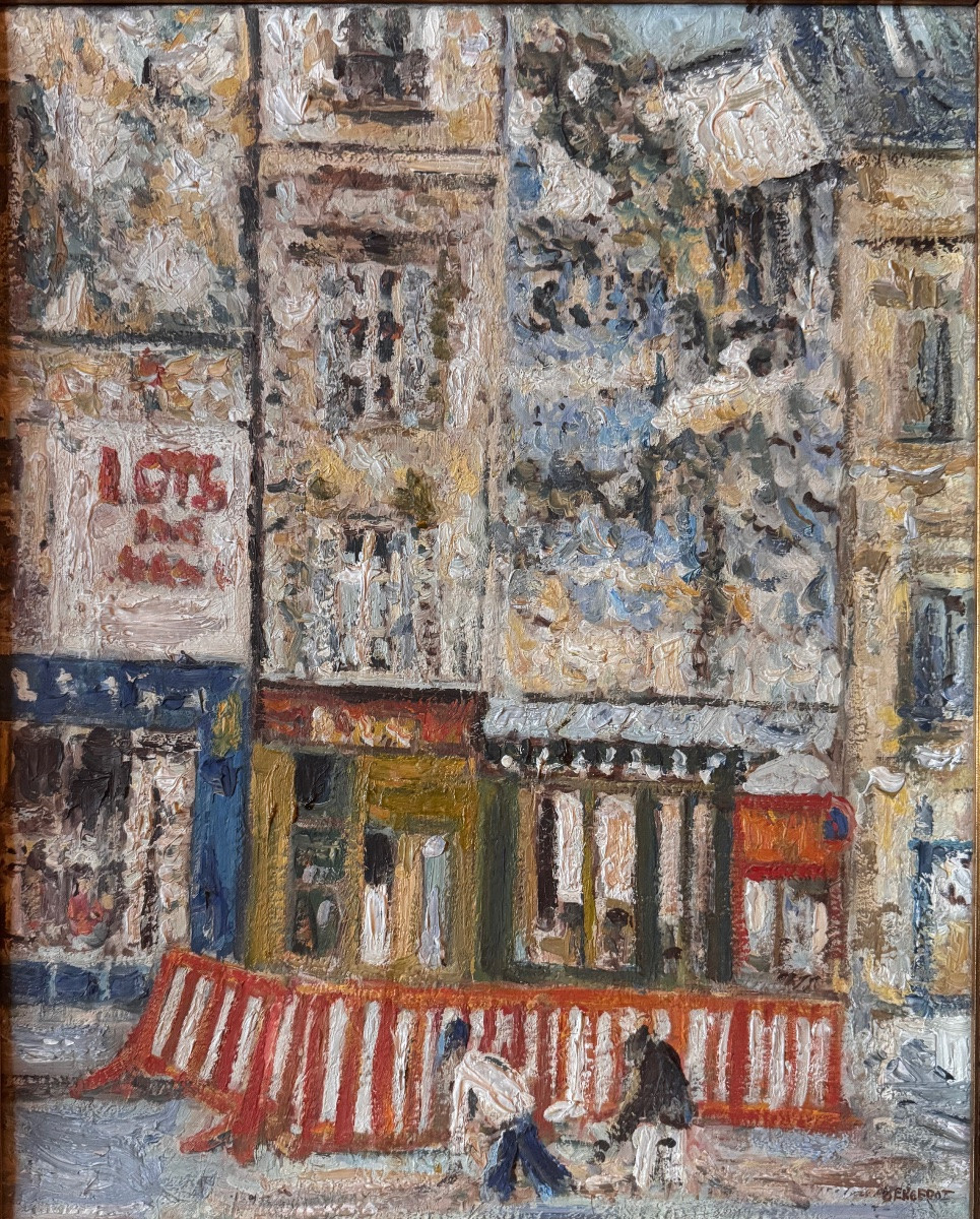 Philippe Bergerat (born In 1926) Paris, Old House In The Marais Oil On Canvas  -photo-4