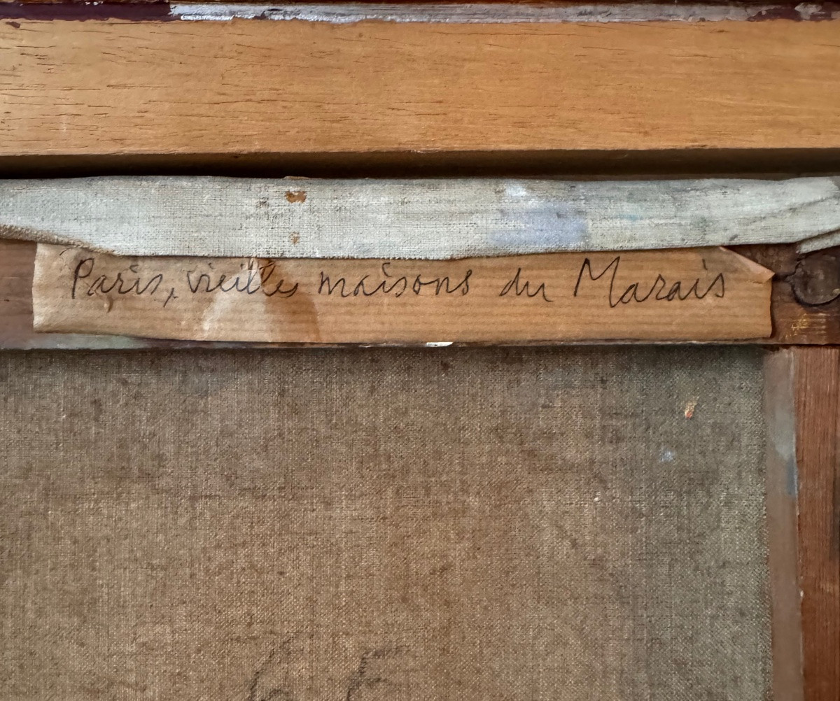 Philippe Bergerat (born In 1926) Paris, Old House In The Marais Oil On Canvas  -photo-2