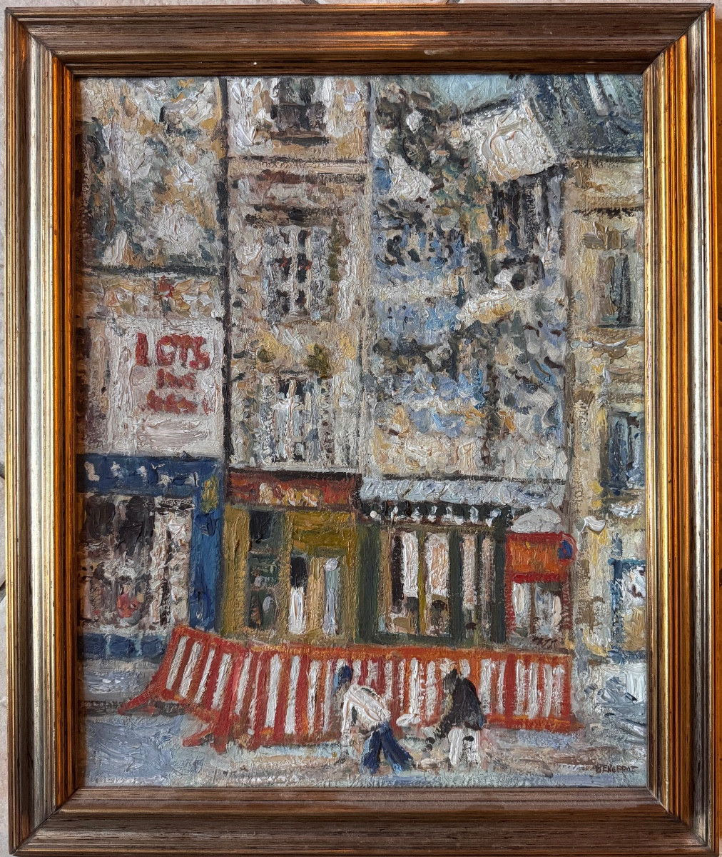 Philippe Bergerat (born In 1926) Paris, Old House In The Marais Oil On Canvas  