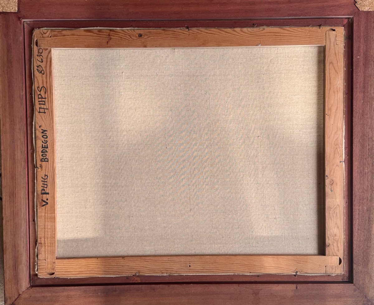 Nature morte aux raisins et poires  École catalane du XXᵉ siècle  Huile sur toile -photo-2