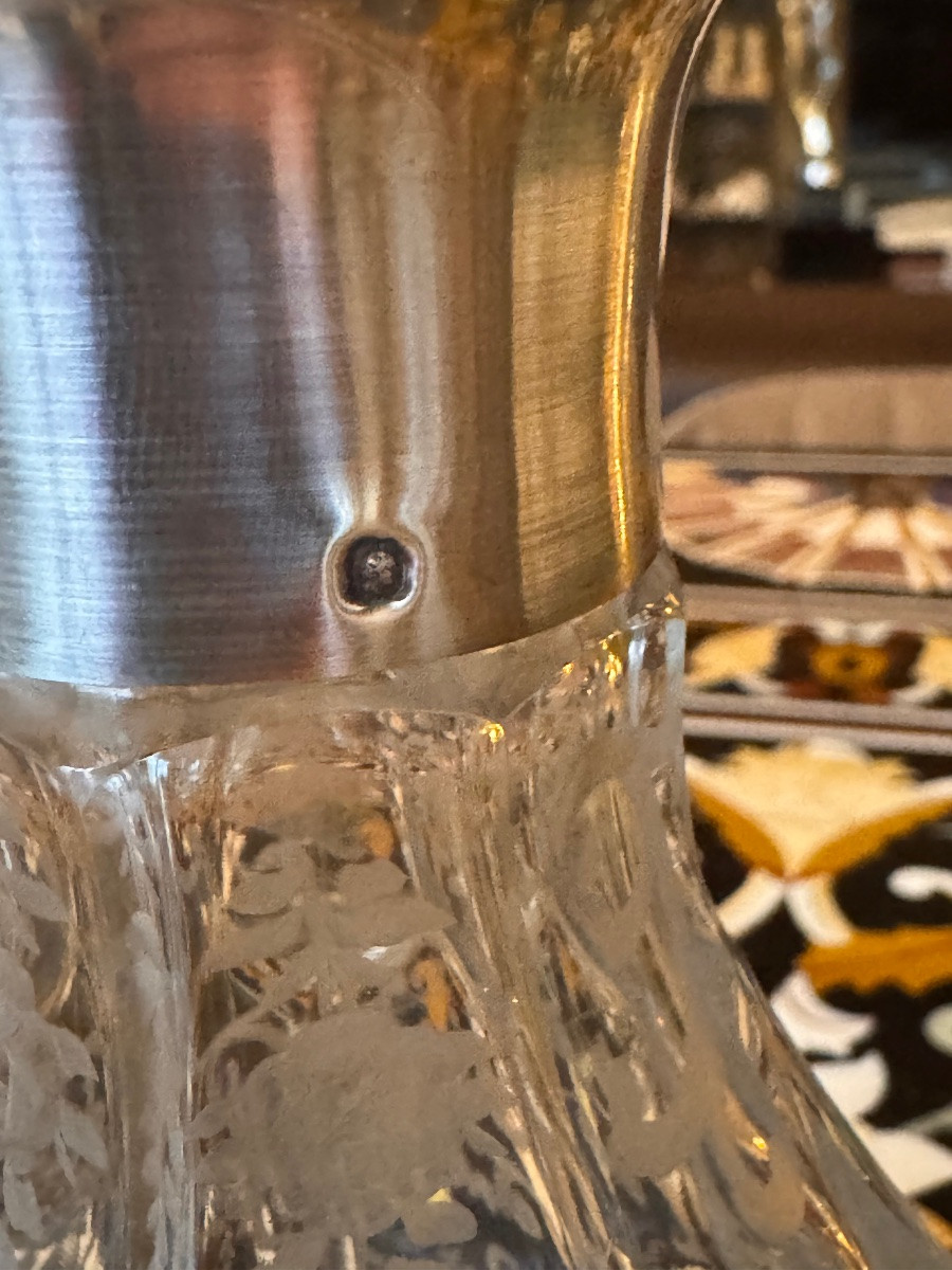 Carafe en cristal gravé à décor stylisé – Époque Napoléon III  -photo-4
