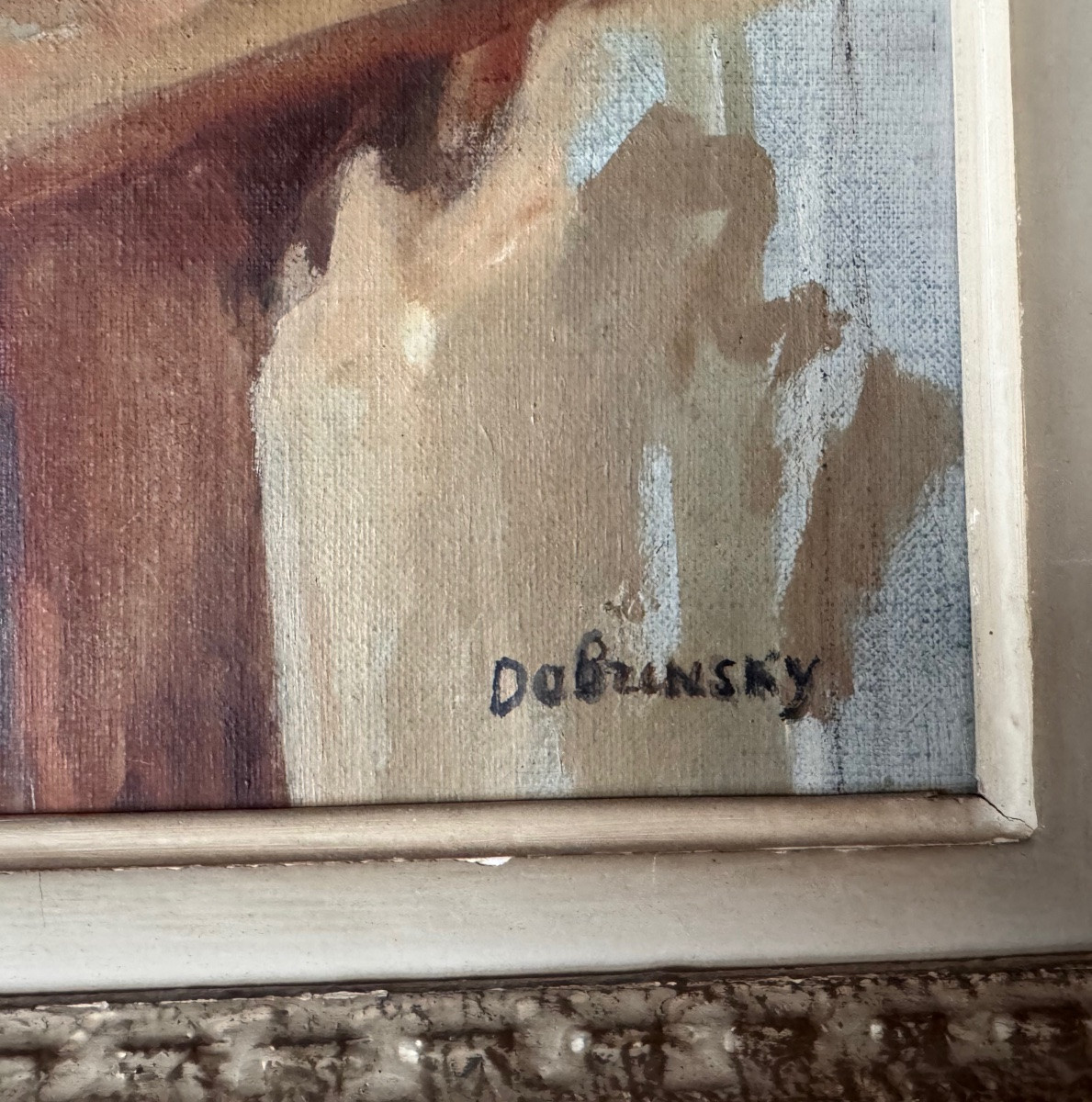 Isaac Dobranski (1891–1973) Nature morte au pot de fleurs, fruits et bougeoir Huile sur toile,.-photo-3