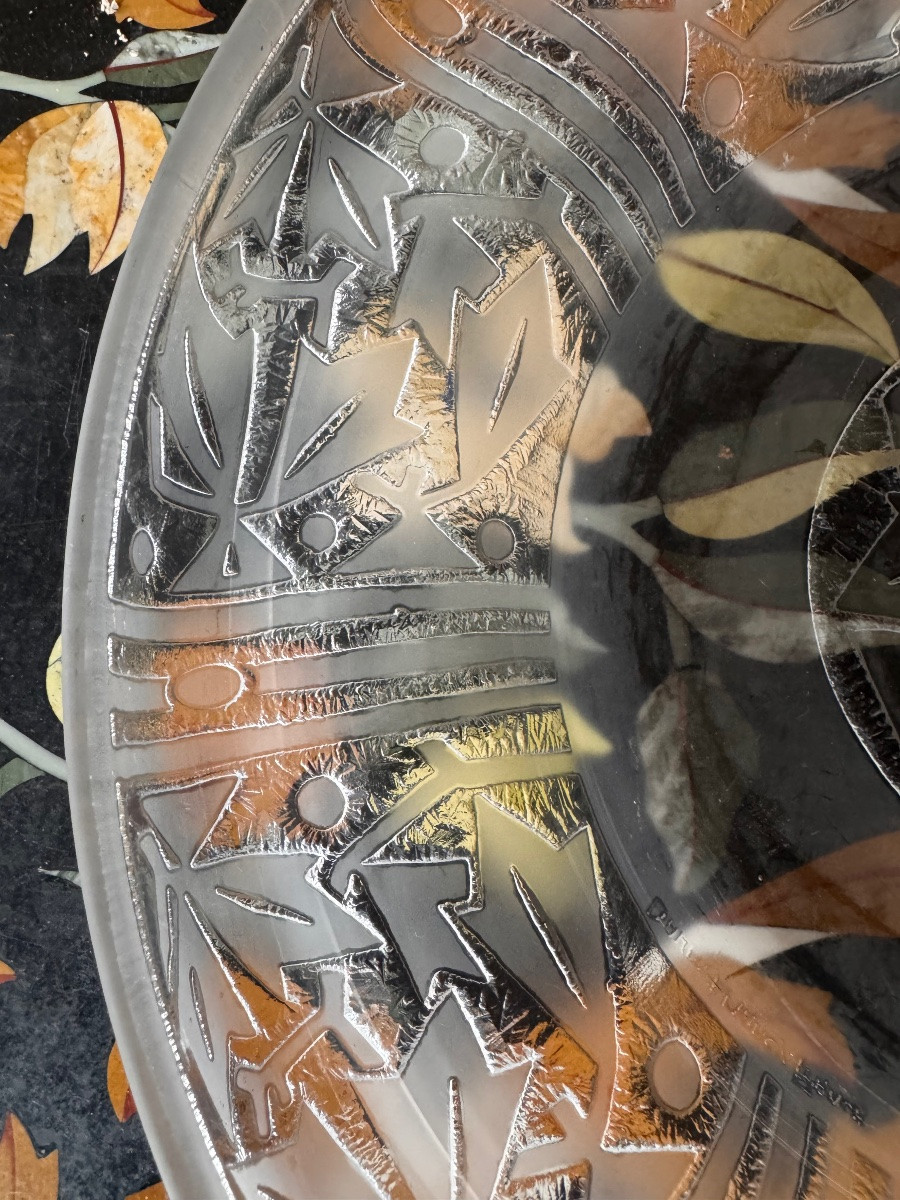 Large Acid-etched Glass Bowl/dish – Daum Nancy France – Circa 1920  -photo-2