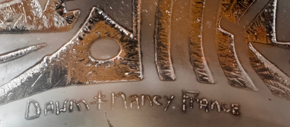 Large Acid-etched Glass Bowl/dish – Daum Nancy France – Circa 1920  -photo-2