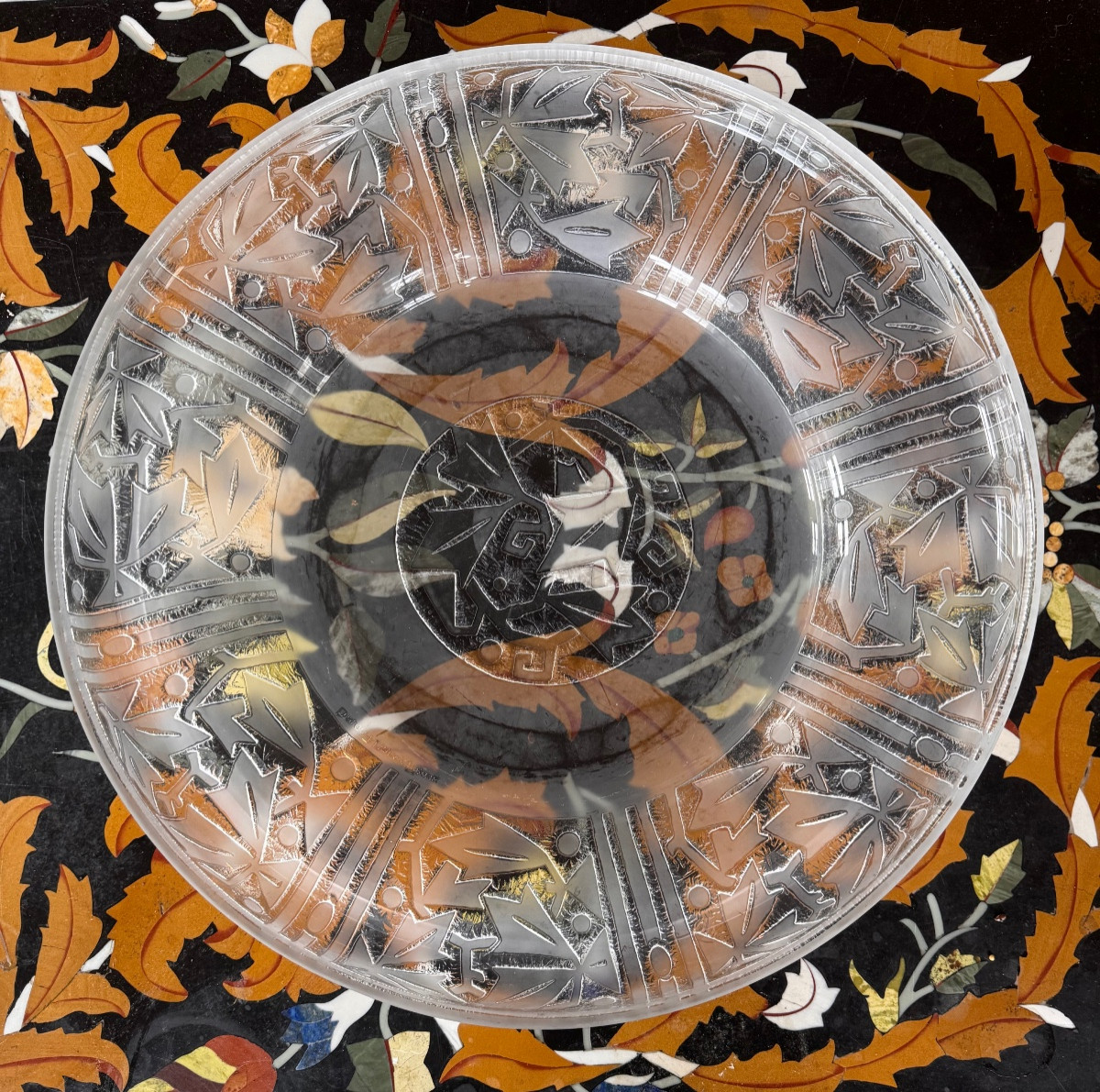 Large Acid-etched Glass Bowl/dish – Daum Nancy France – Circa 1920  